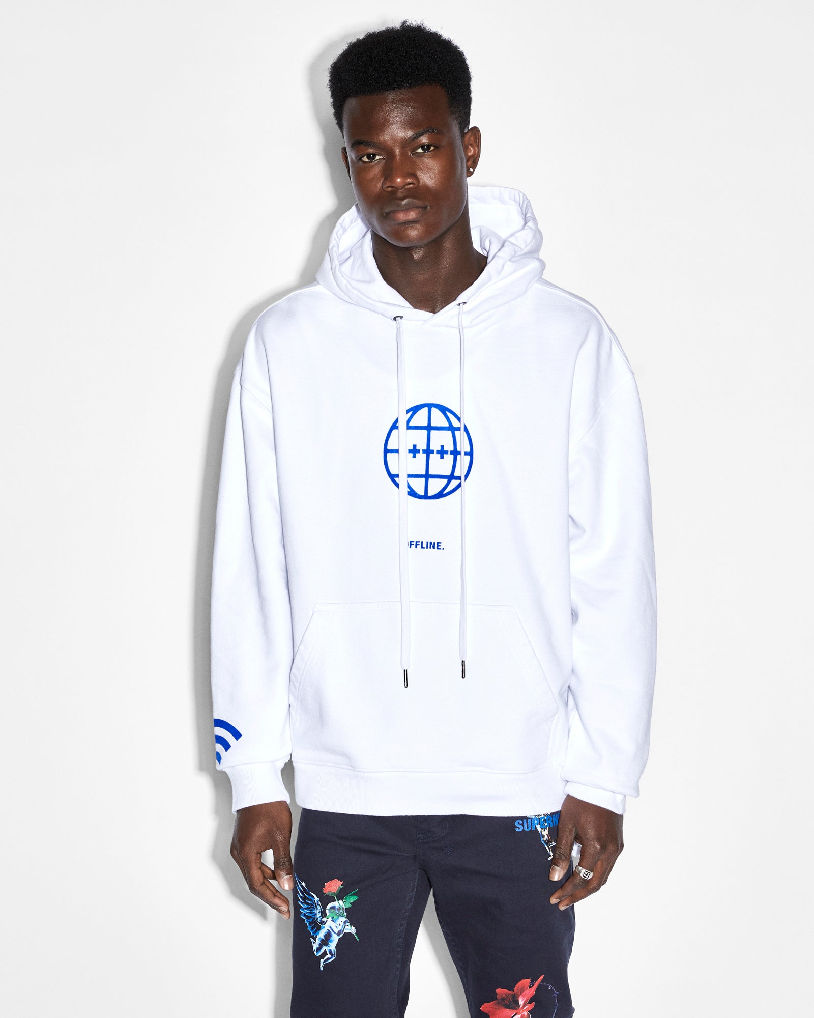MENS OFFLINE BIGGIE HOODIE TRU WHITE OVERSIZED FLEECE