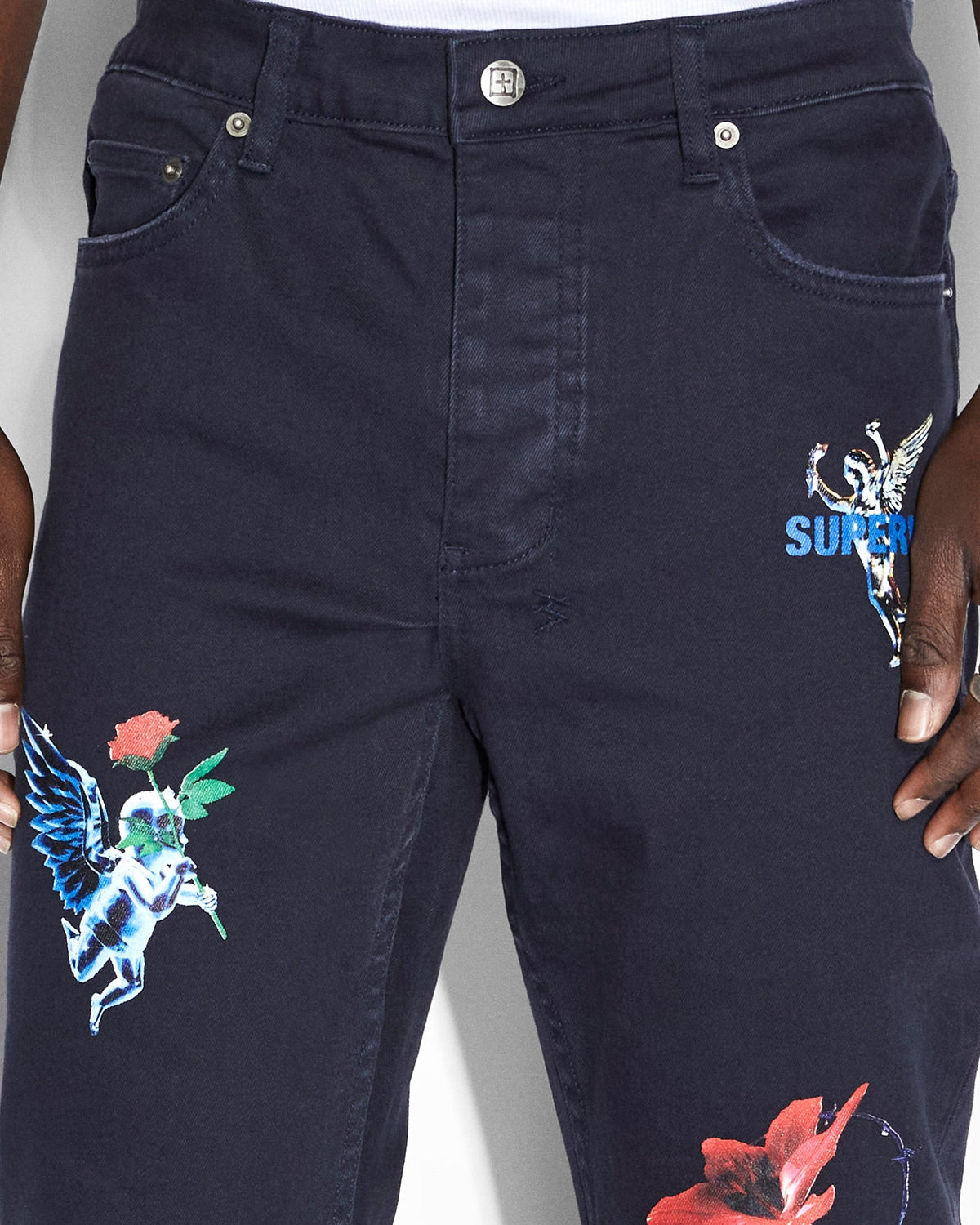 Mens Chitch Nft Navy Slim Denim Jeans - Denim
