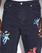 Mens Chitch Nft Navy Slim Denim Jeans - Denim