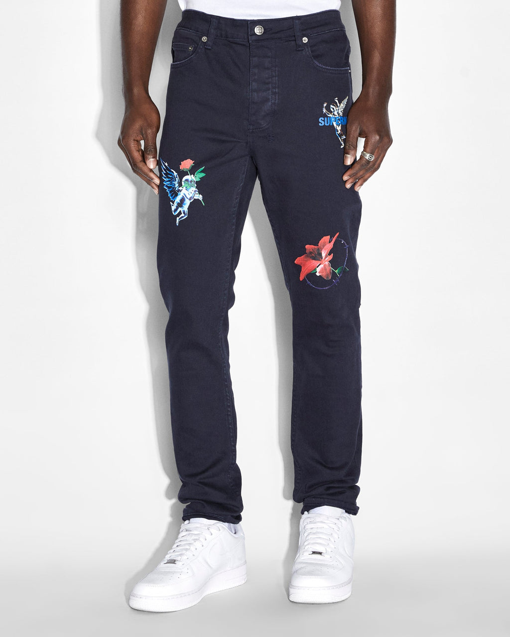 Mens Chitch Nft Navy Slim Denim Jeans - Denim