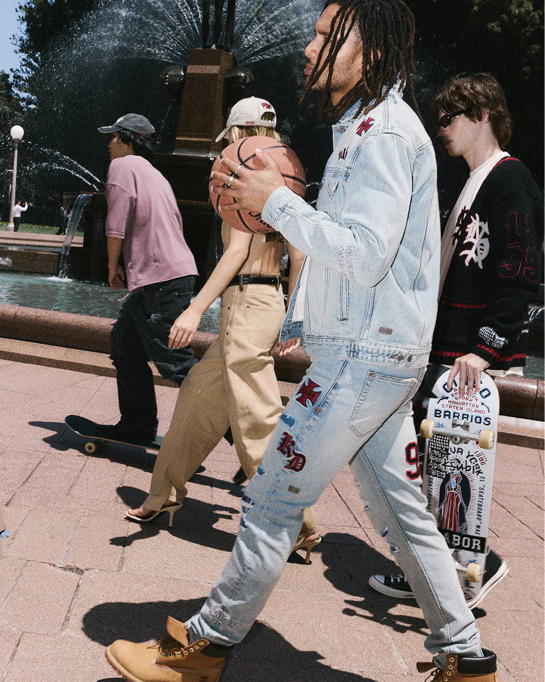 Womens Ksubi X P.e Nation Playback Warped Straight Denim Jeans