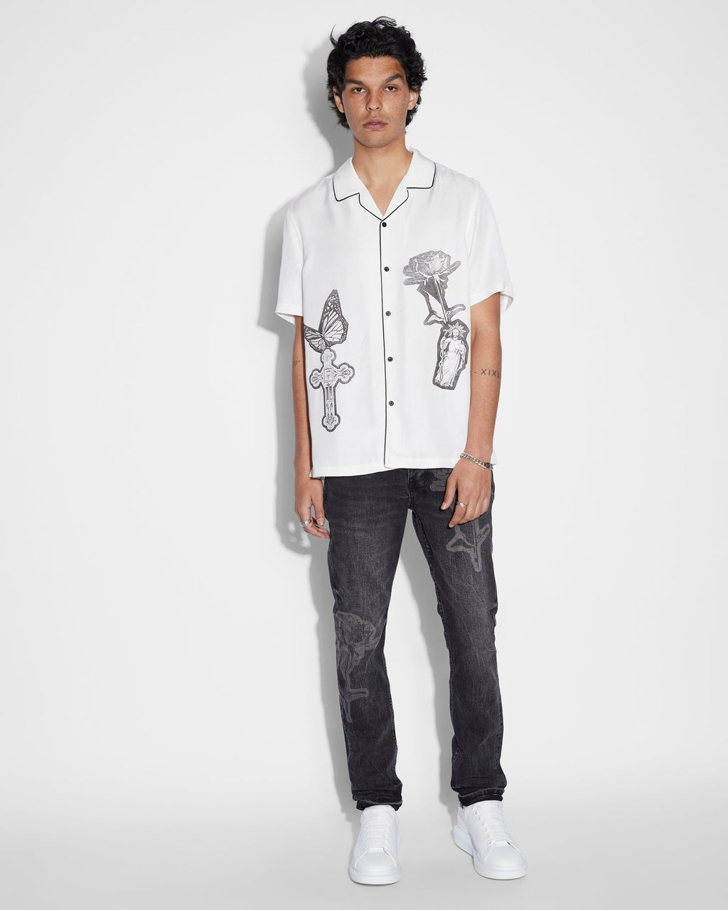 MENS CHITCH KUT OUT BLACK DENIM JEANS