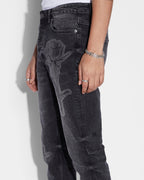 MENS CHITCH KUT OUT BLACK DENIM JEANS