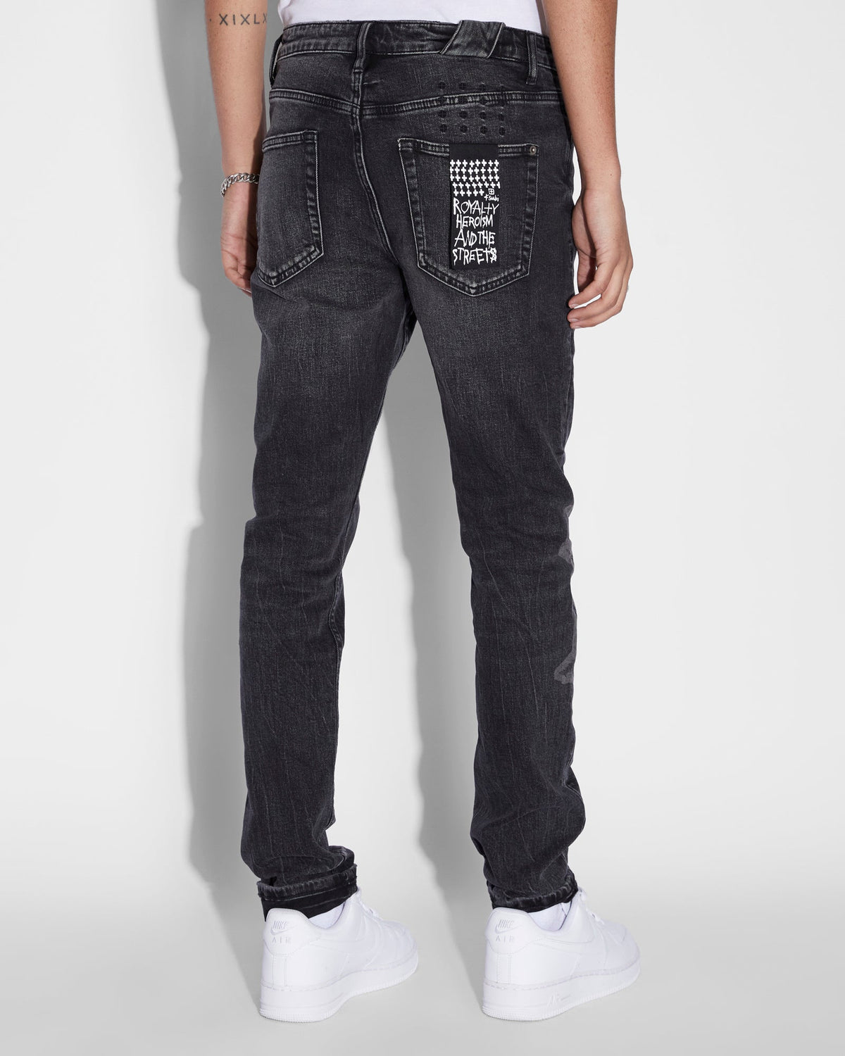 MENS CHITCH KUT OUT BLACK DENIM JEANS