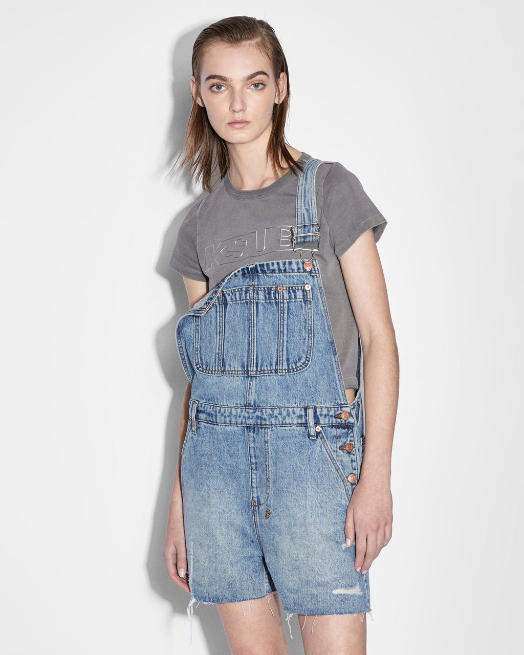WOMENS EASY CUTOFF OVERALL LIFETIME DRAGGED JUMPSUITS