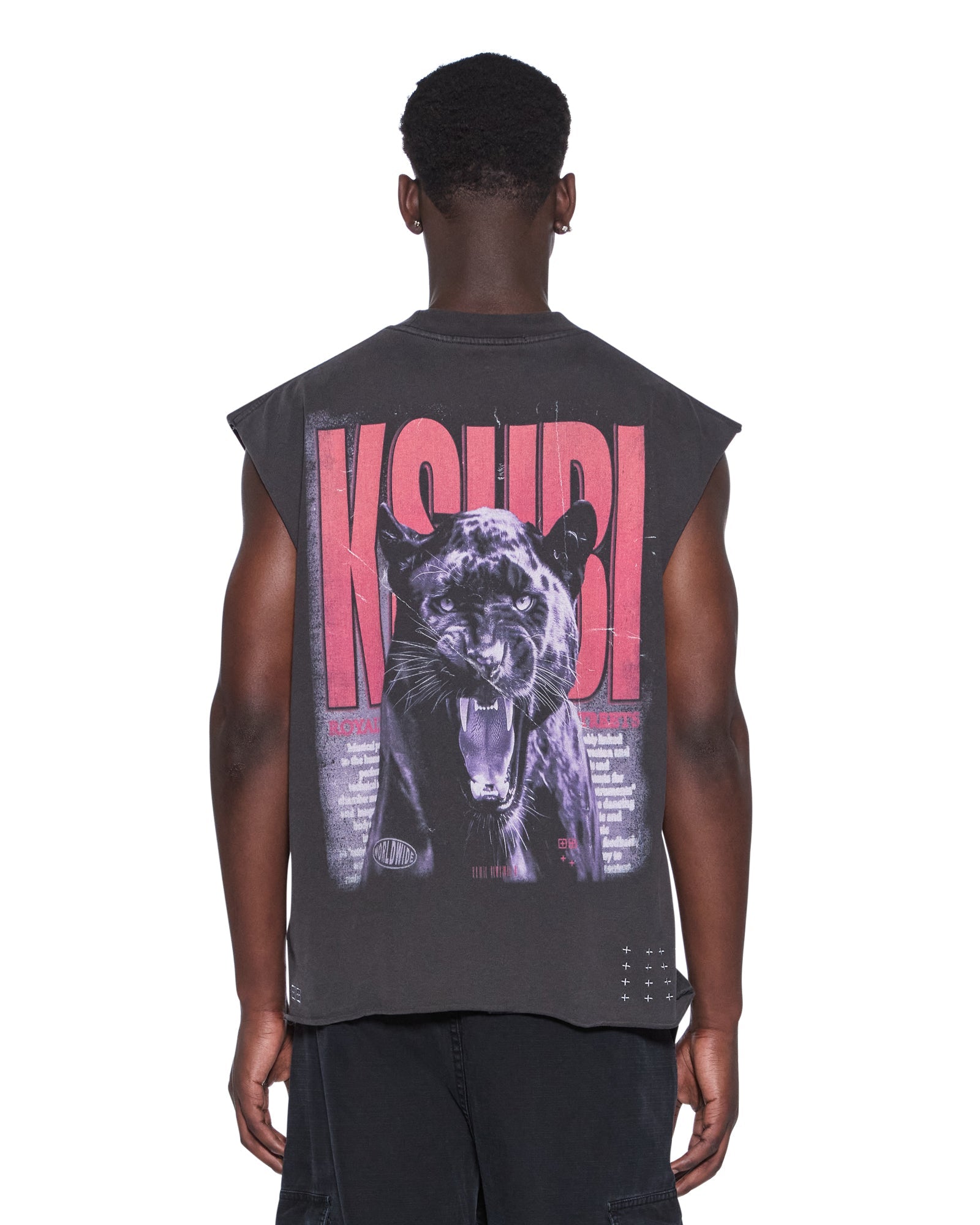 MENS  PANTHERA CUT OFF BIGGIE TEE ASH OVERSIZED TEES
