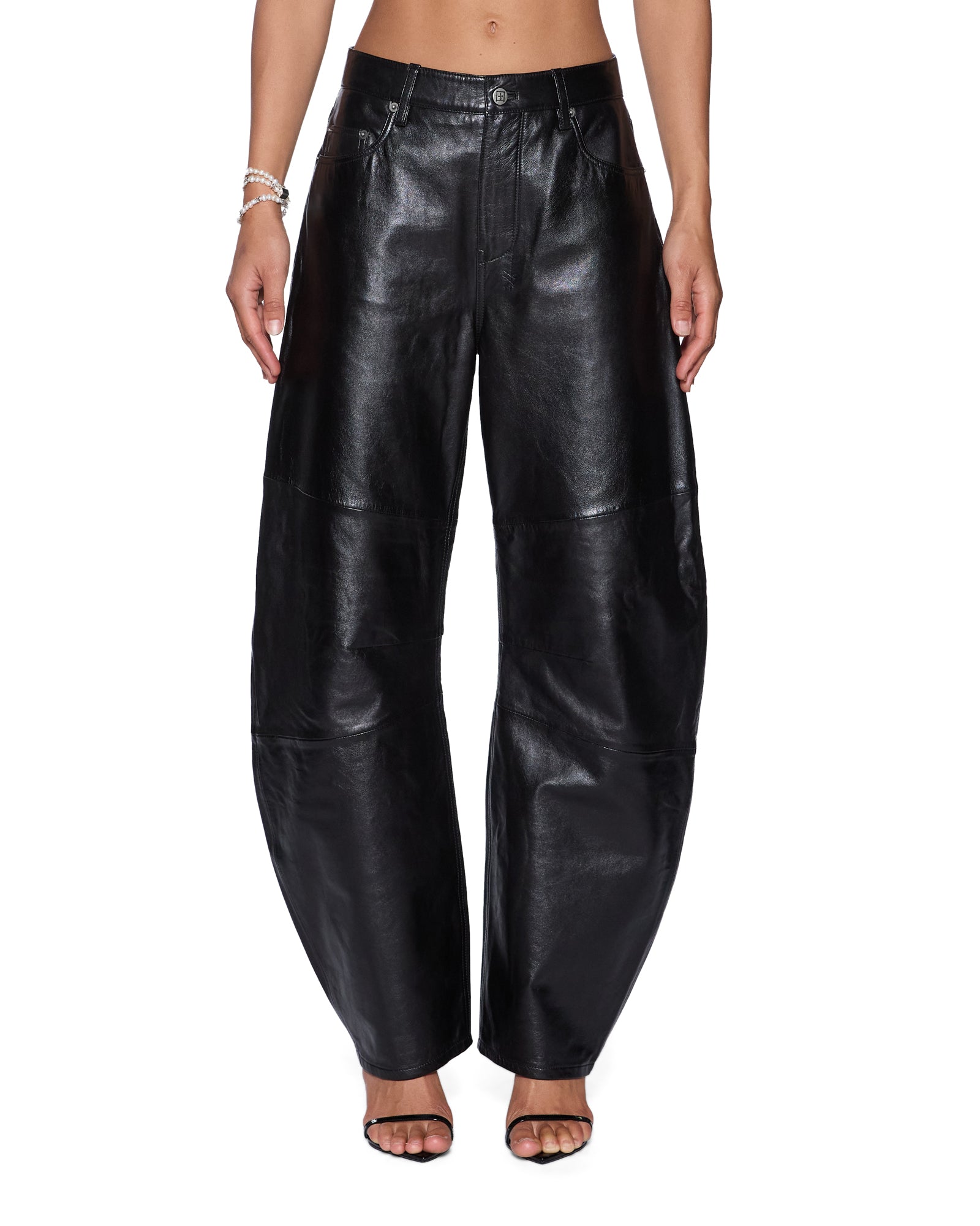 WOMENS BARREL PANT BLACK BARREL LEG PANTS