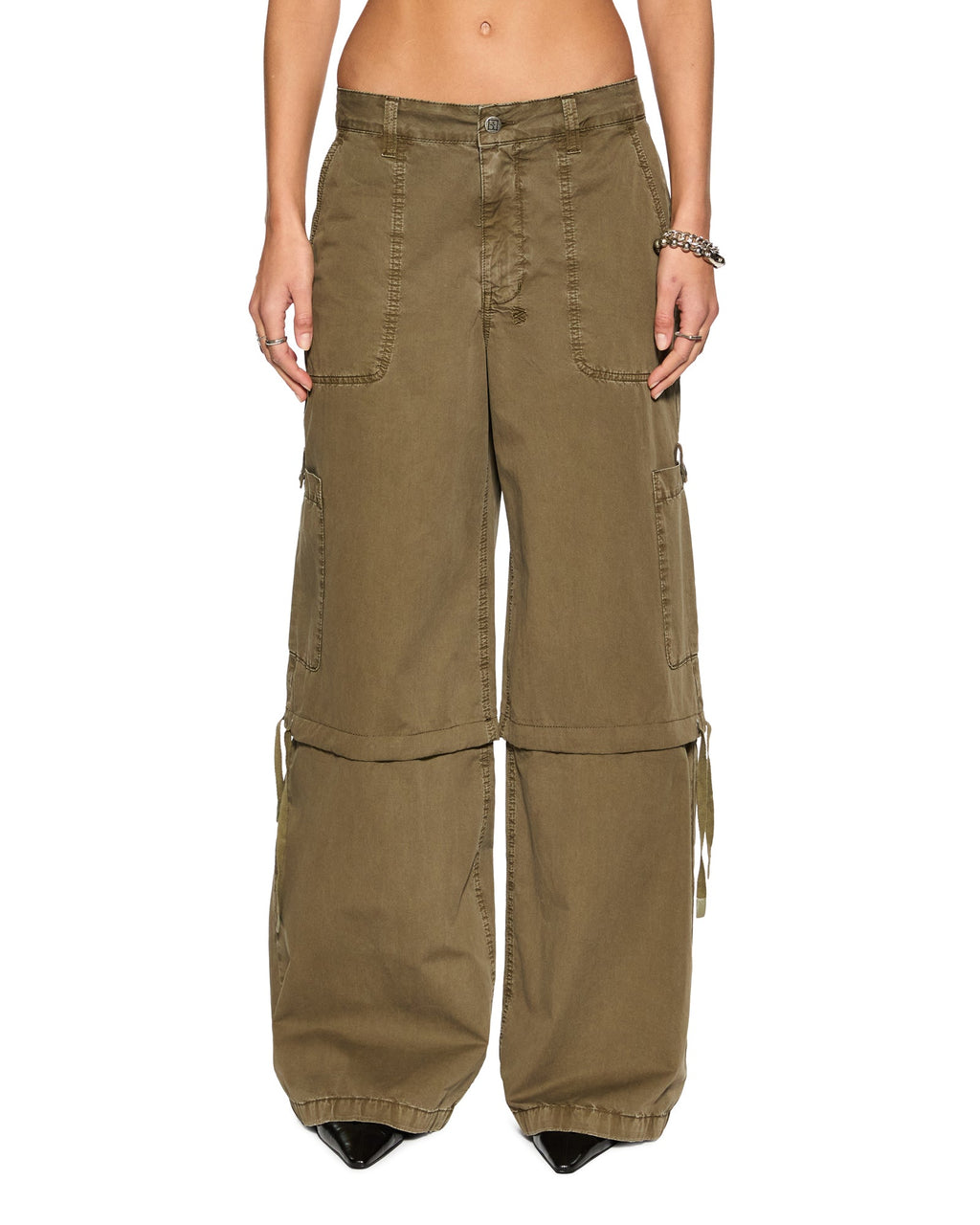 Womens Baggy Cargo Khaki Oversized Pants - Khaki