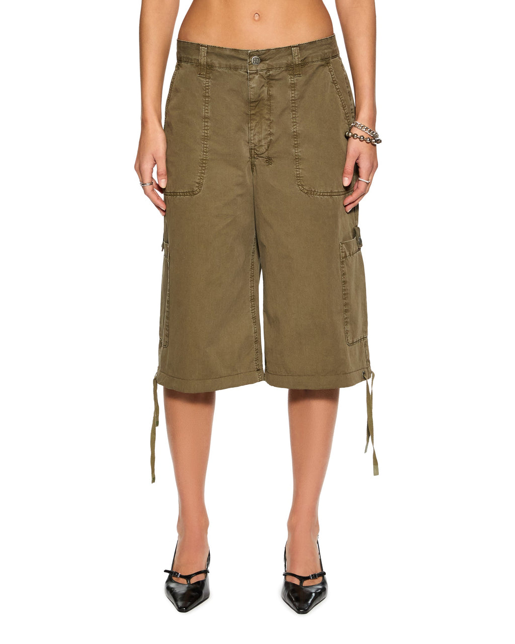 Womens Baggy Cargo Khaki Oversized Pants - Khaki