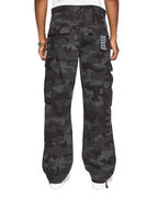 MENS FUGITIVE CARGO BLACK CAMO PANTS