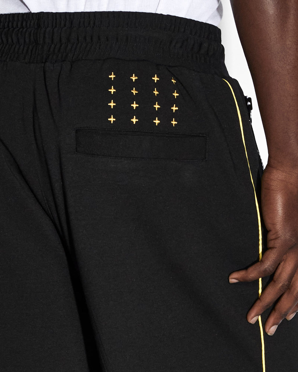 Mens Synthesis Pant Black Yellow Slim Pants - Black