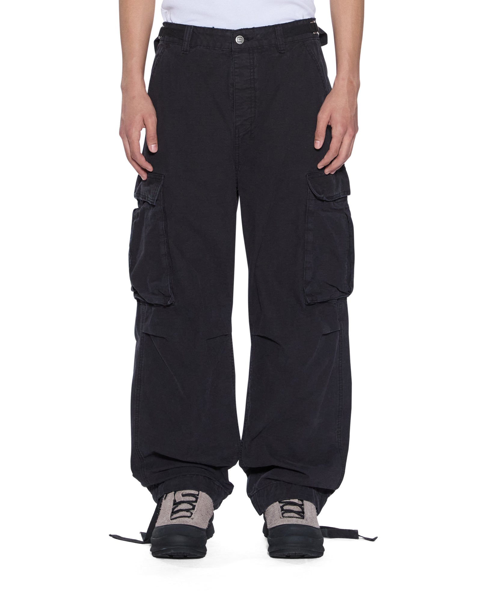 MENS TROOP CARGO PANT BLACK FADE STRAIGHT PANTS