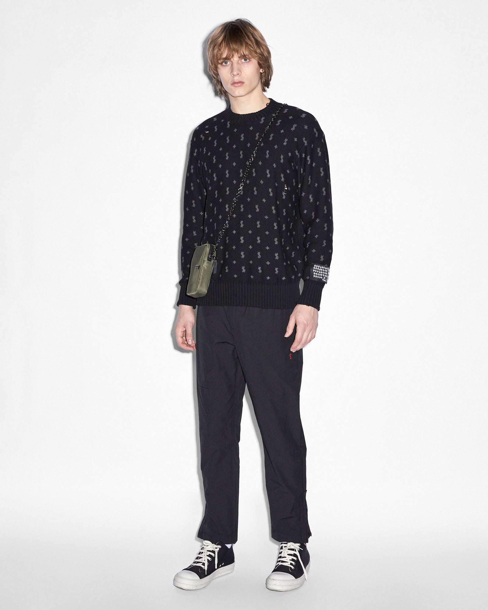 MENS  AXIOM PANT BLACK RED RELAXED TAPERED PANTS