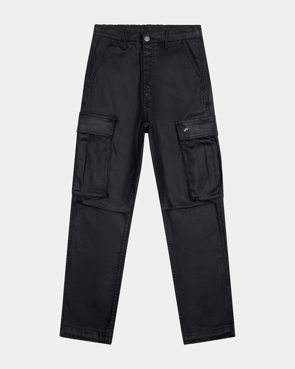 Mens Fugitive Cargo Waxed Relaxed Pants - Black