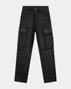Mens Fugitive Cargo Waxed Relaxed Pants - Black