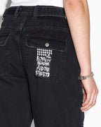 WOMENS LOW RIDER STEALTH CARGO DENIM JEANS