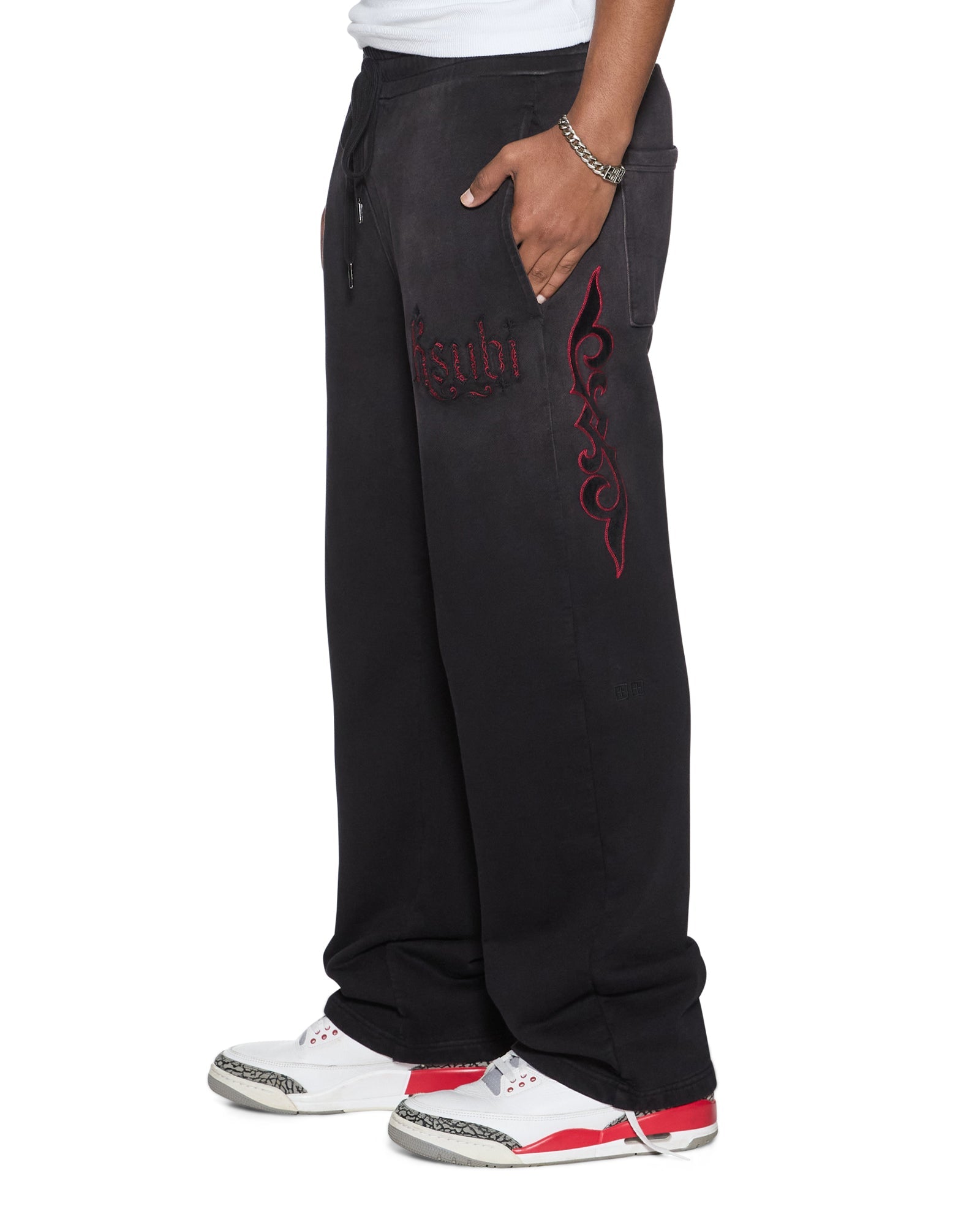 Mens Paise Trak Pant Black Fade Pants | Ksubi ++