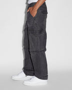 MENS RIOT CARGO PANT FADED BLACK PANTS