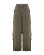 Womens Baggy Cargo Khaki Oversized Pants - Khaki