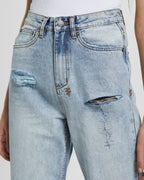 WOMENS PLAYBACK SKREAM TRASHED DENIM JEANS