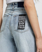 WOMENS PLAYBACK SKREAM TRASHED DENIM JEANS