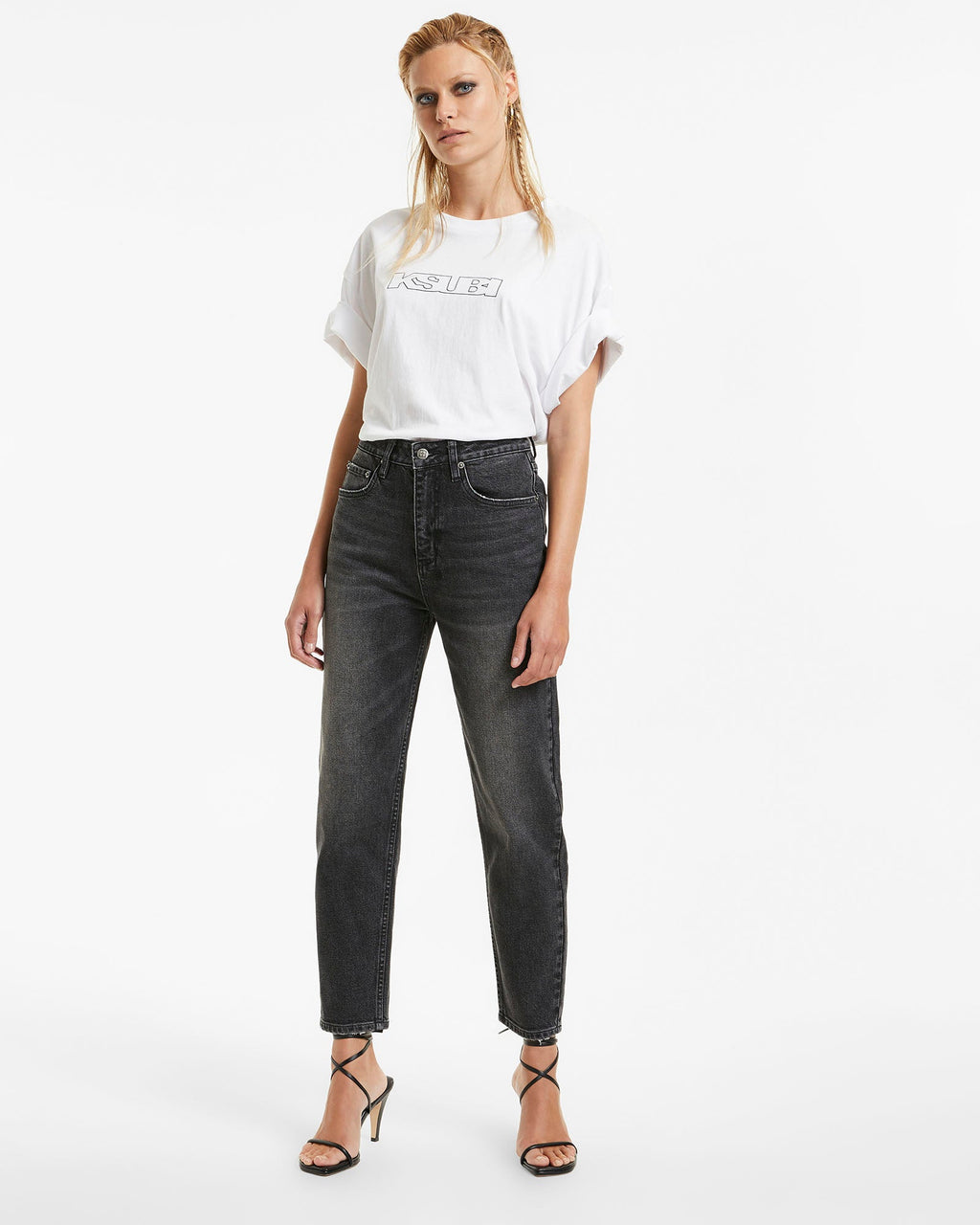 Womens Pointer Diablo Relaxed Tapered Denim Jeans - Black