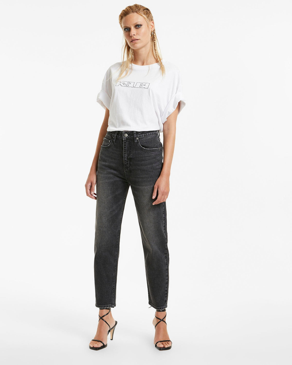 Womens Pointer Diablo Relaxed Tapered Denim Jeans - Black