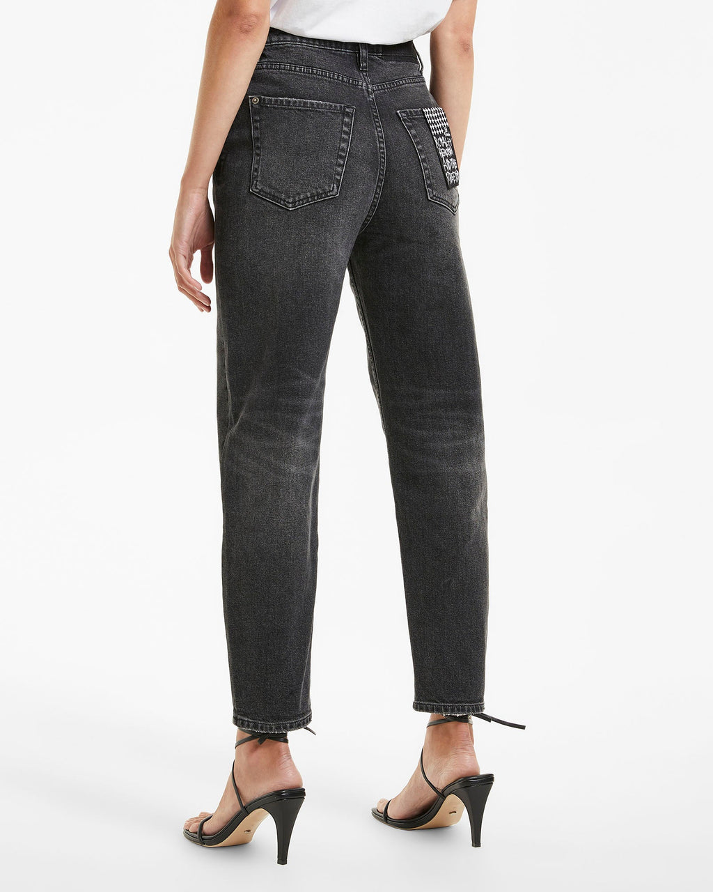 Womens Pointer Diablo Relaxed Tapered Denim Jeans - Black