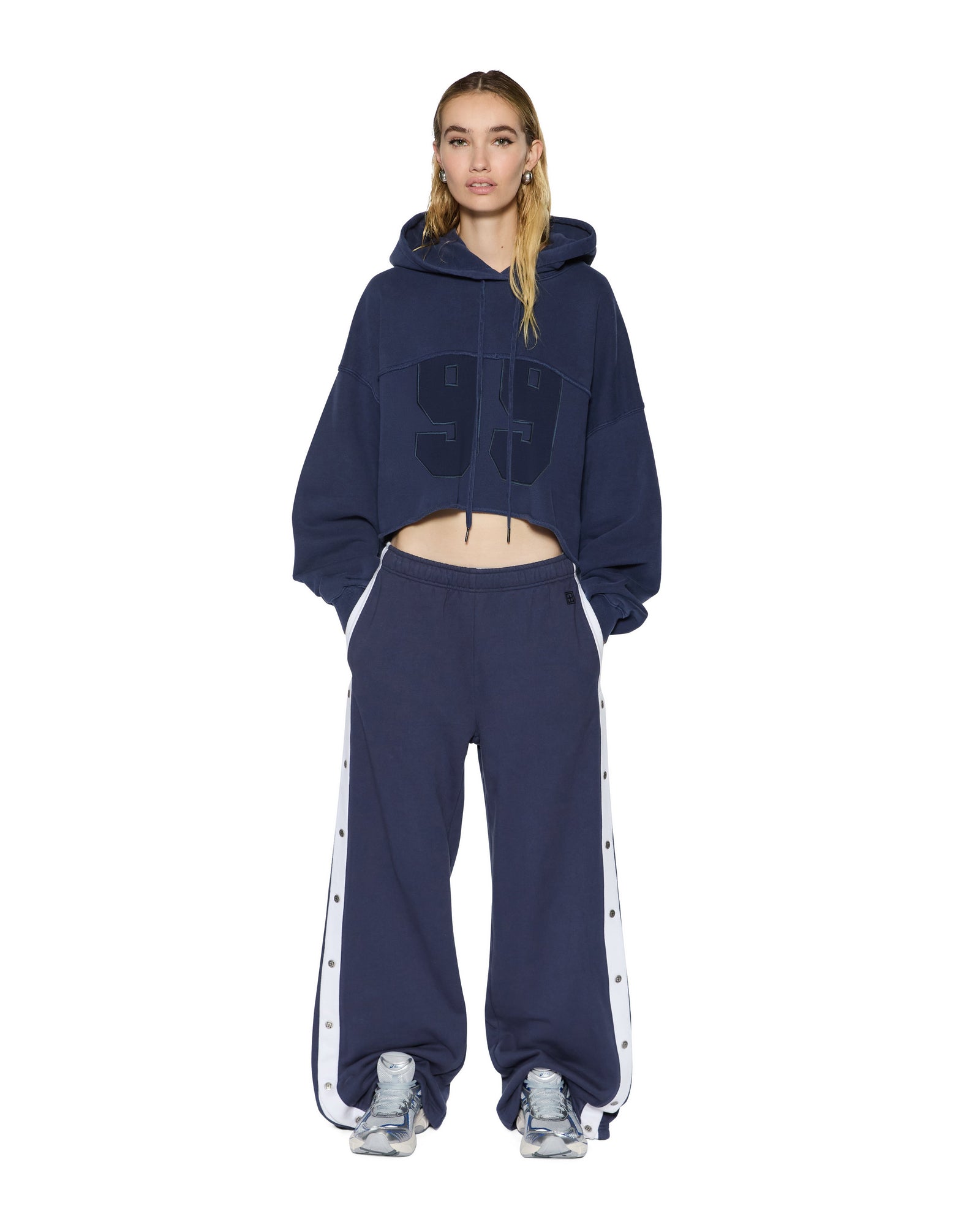 WOMENS OH G HOODIE CROPPED INK BLUE REGULAR FLEECE