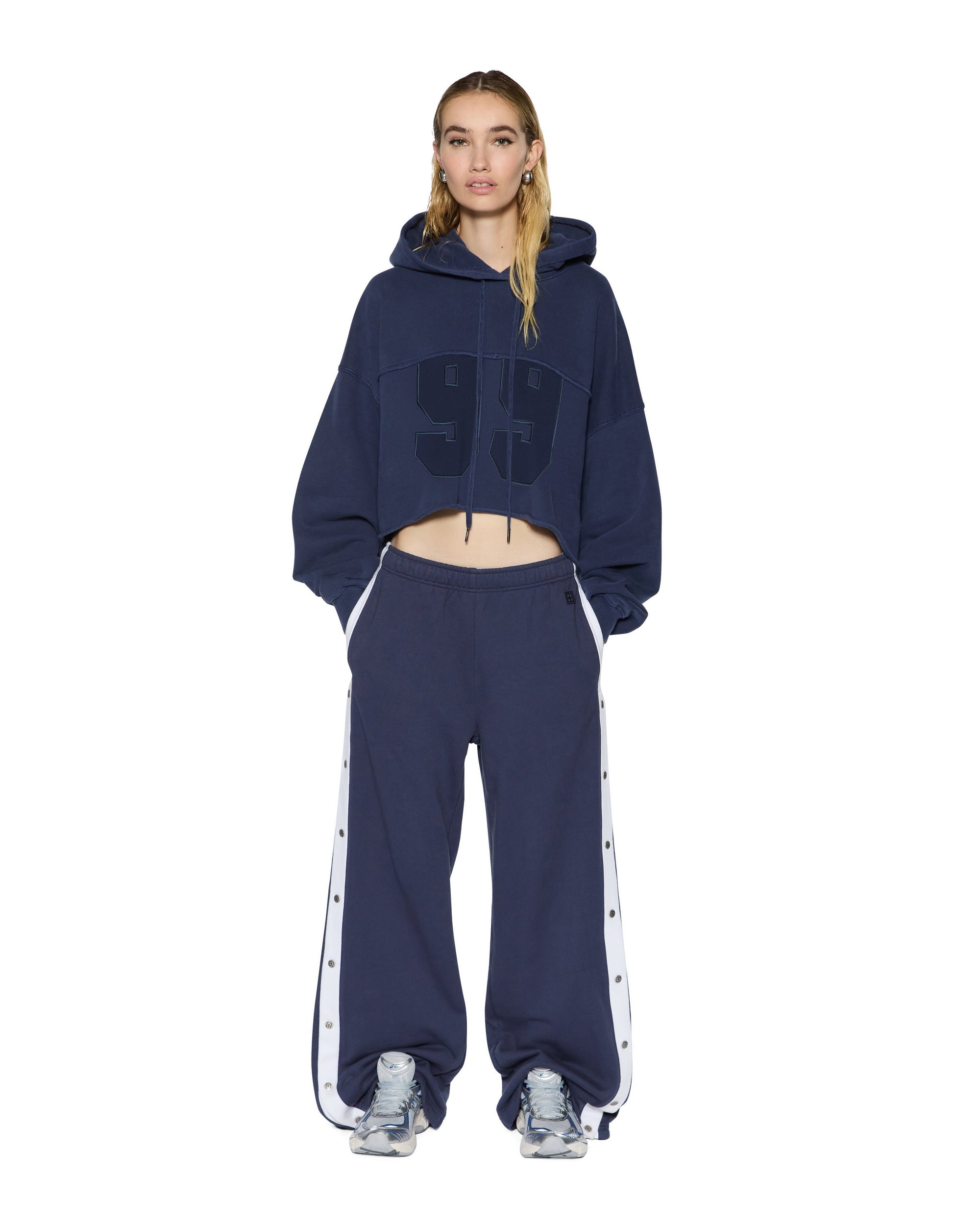 WOMENS OH G HOODIE CROPPED INK BLUE REGULAR FLEECE