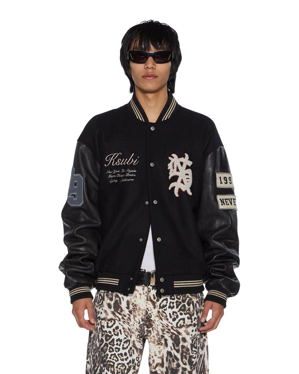 MENS PLAYOFF VARSITY JACKET BLACK JACKETS