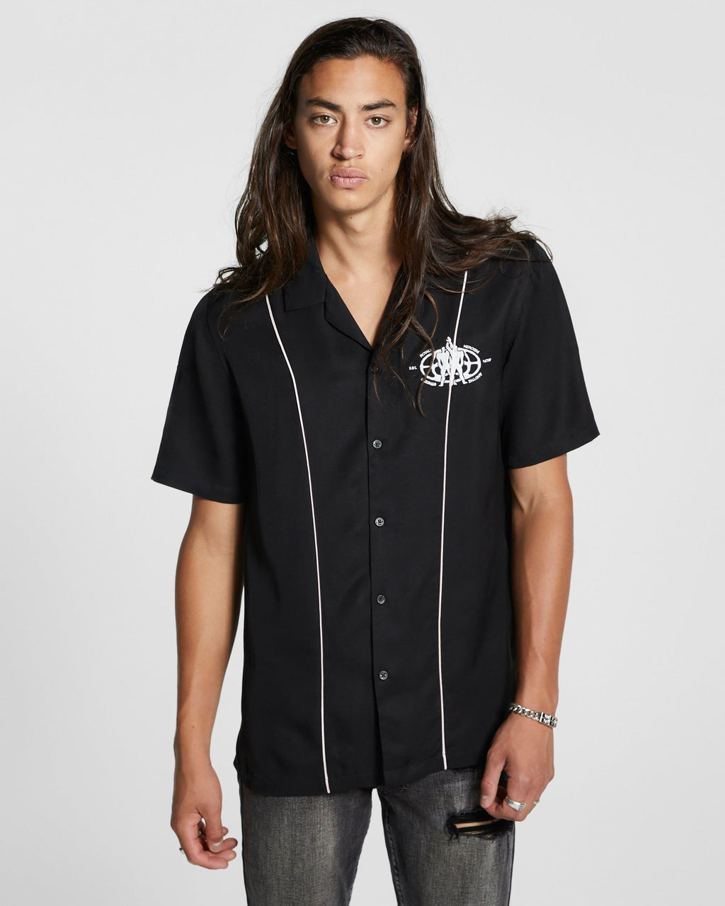 Mens Bolts Mechanic Ss Shirt 2 Tone Regular Shirts - Multi Colour
