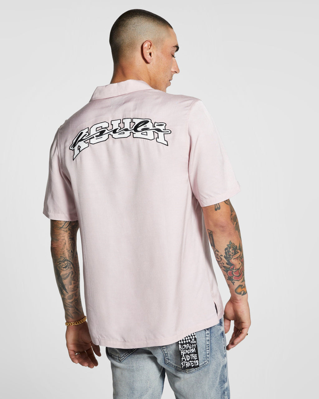 Mens Bolts Mechanic Ss Shirt Magnol Regular Shirts - Pink