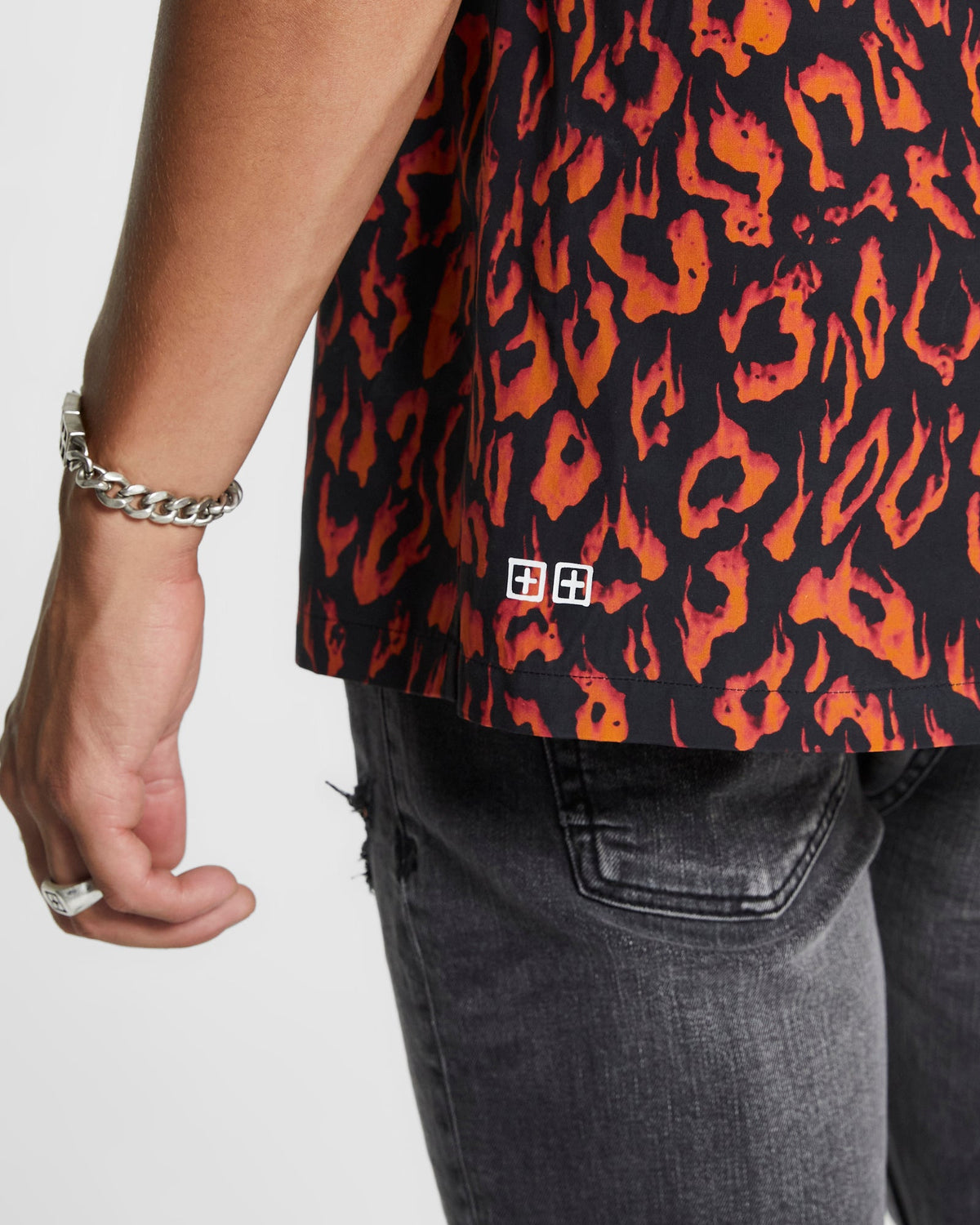 MENS FIRE RESORT SS SHIRT ORANGE SHIRTS