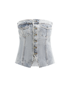 WOMENS RETRO BUSTIER DIME KRYSTAL FASHION TOPS