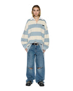 WOMENS RUGGED RUGBY JERSEY BLUE STEEL BONE TEES