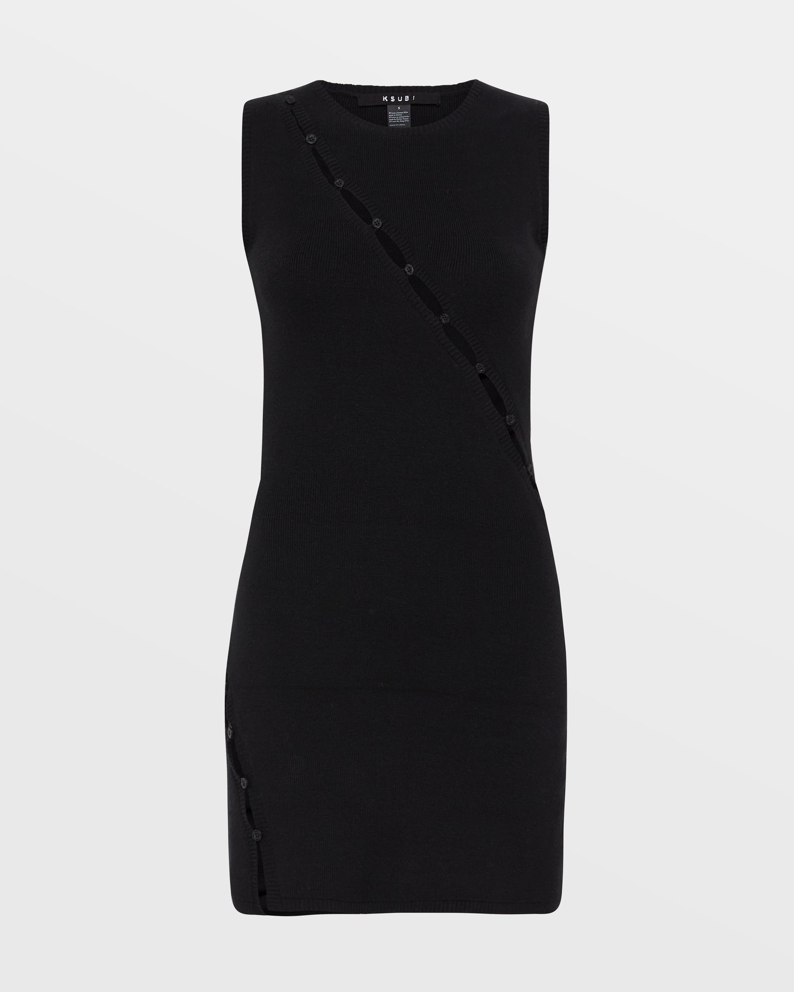 HEX KEYHOLE KNIT DRESS BLACK