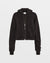 WOMENS  3X4 ORIGIN CROPPED HOODIE WASHED BLACK OVERSIZED FLEECE