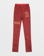 Mens Ksubi 23 Chitch Red Wax Slim Denim Jeans - Red