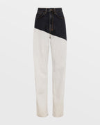 WOMENS PLAYBACK BLACK/BONE SPLICED DENIM JEANS