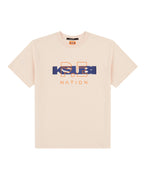 Womens Ksubi X P.e Nation Ss Tee Ecru Oversized Tees - White