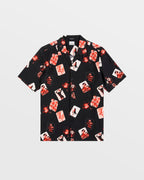 Mens Icons Resort Ss Shirt Black Regular Shirts - Black