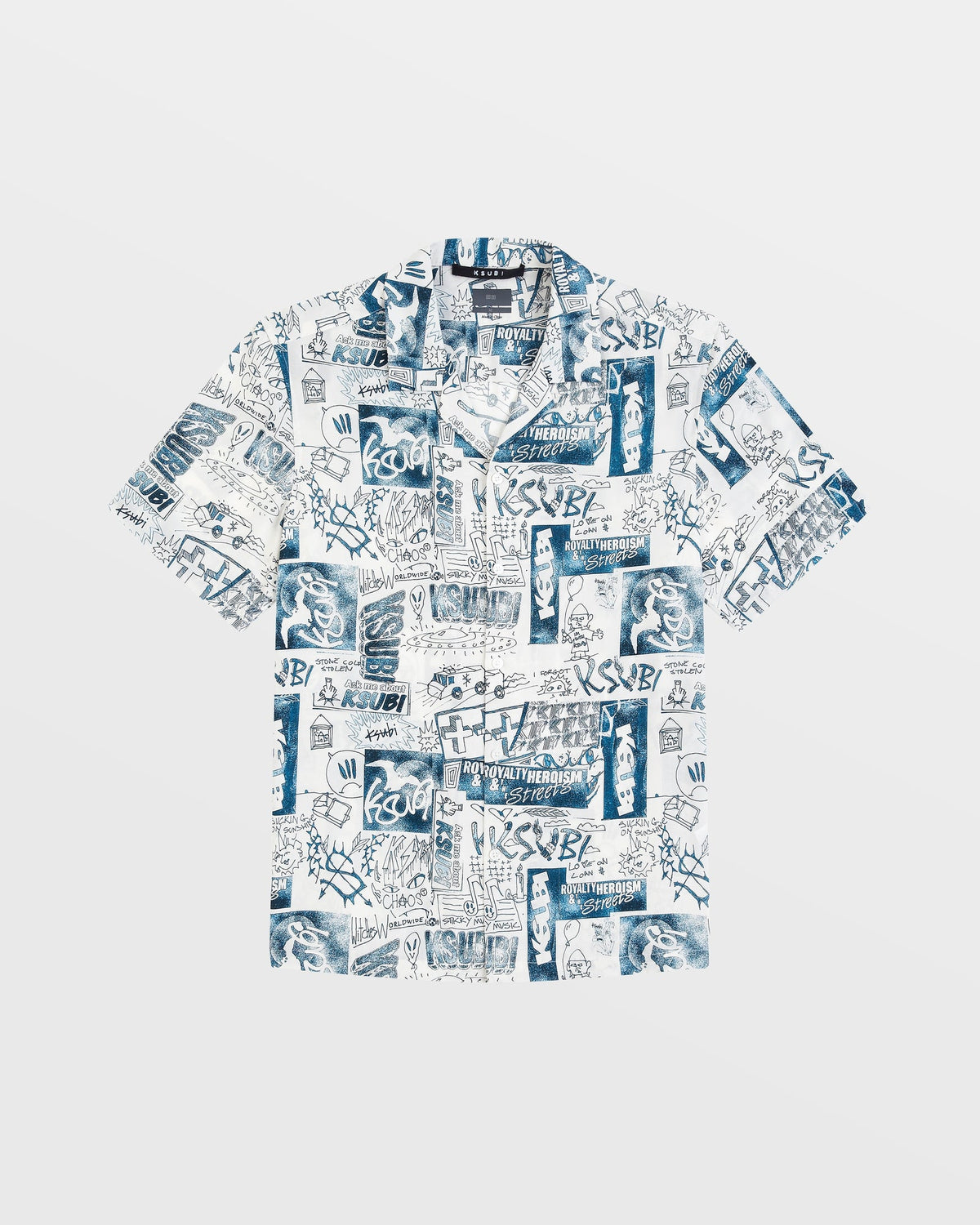 Mens Mash Up Resort Shirt White Regular Shirts - White