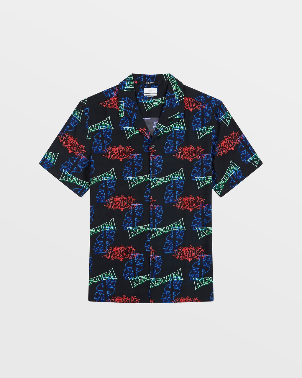 Mens Glow Resort Ss Shirt Black Regular Shirts - White