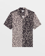 Mens Fire Resort Ss Shirt 2 Tone Bl Regular Shirts - Black