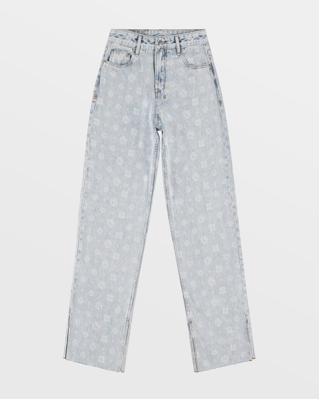 WOMENS LOW RIDER MONOGRAM SPLITS DENIM JEANS
