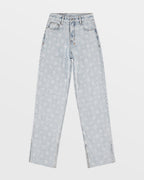 WOMENS LOW RIDER MONOGRAM SPLITS DENIM JEANS