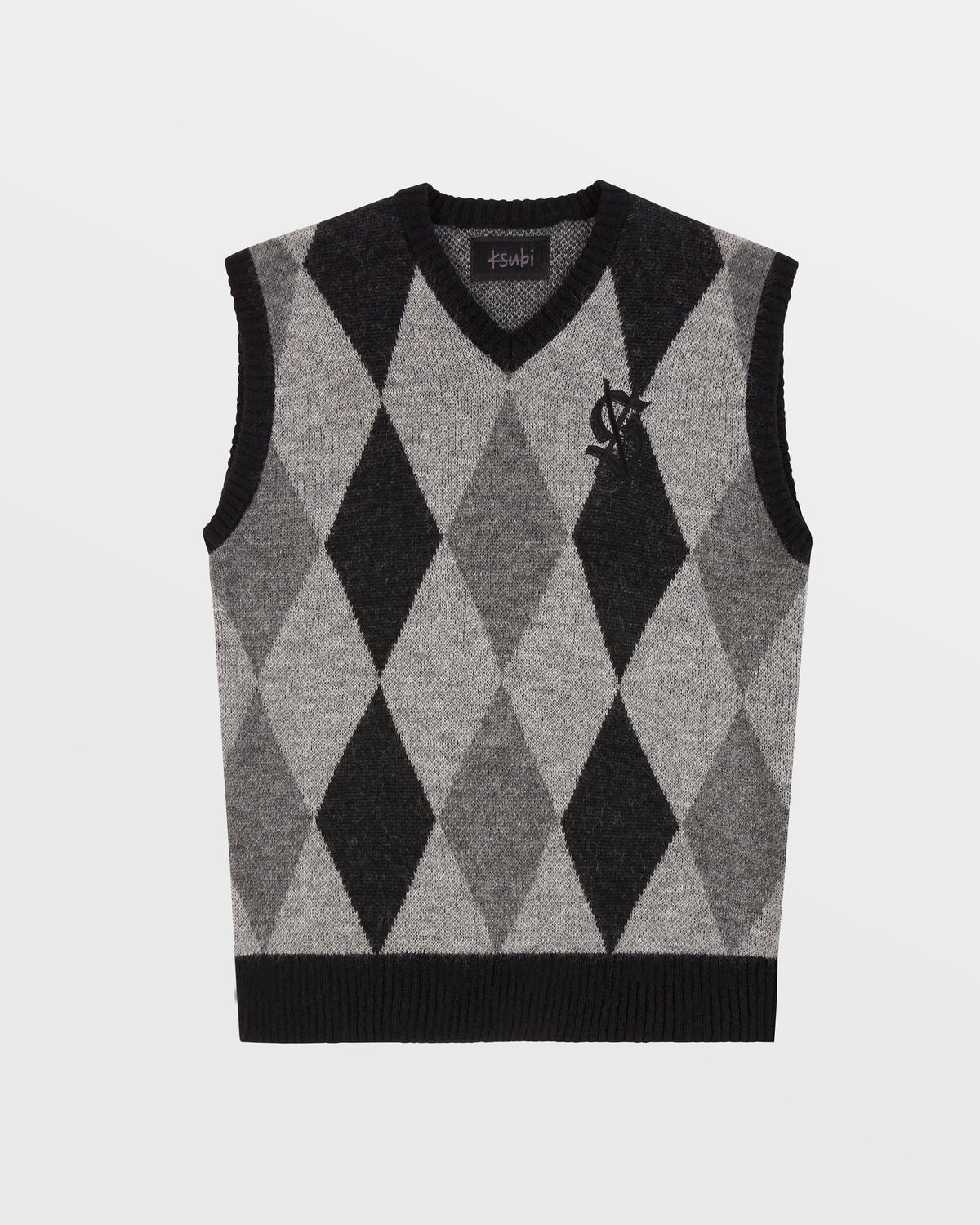MENS OLD DOLLAR VEST GREY KNITWEAR