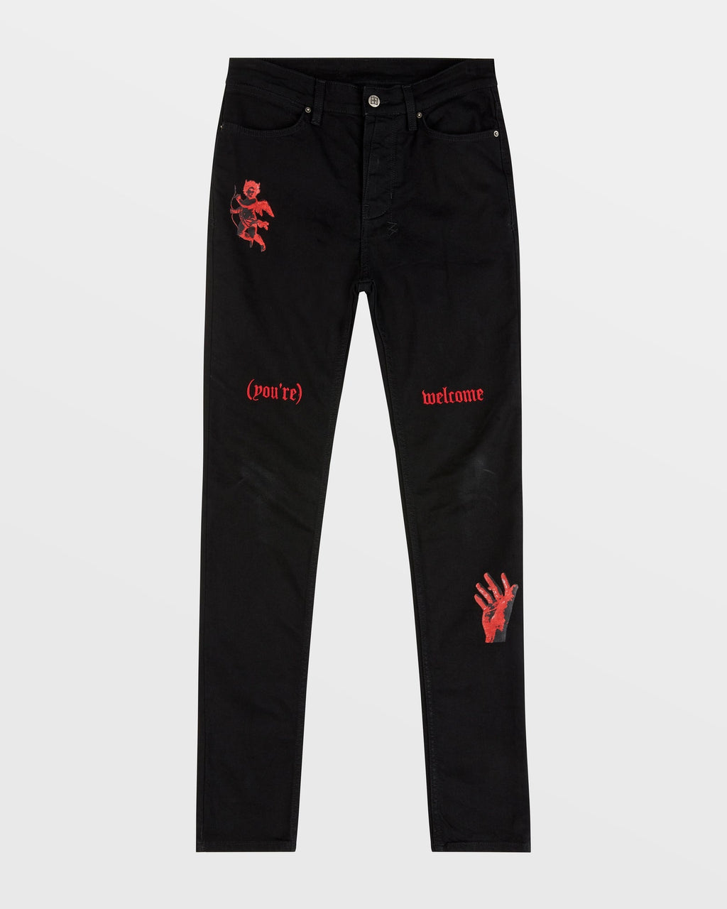 Mens Van Winkle Icons Black Skinny Denim Jeans - Black