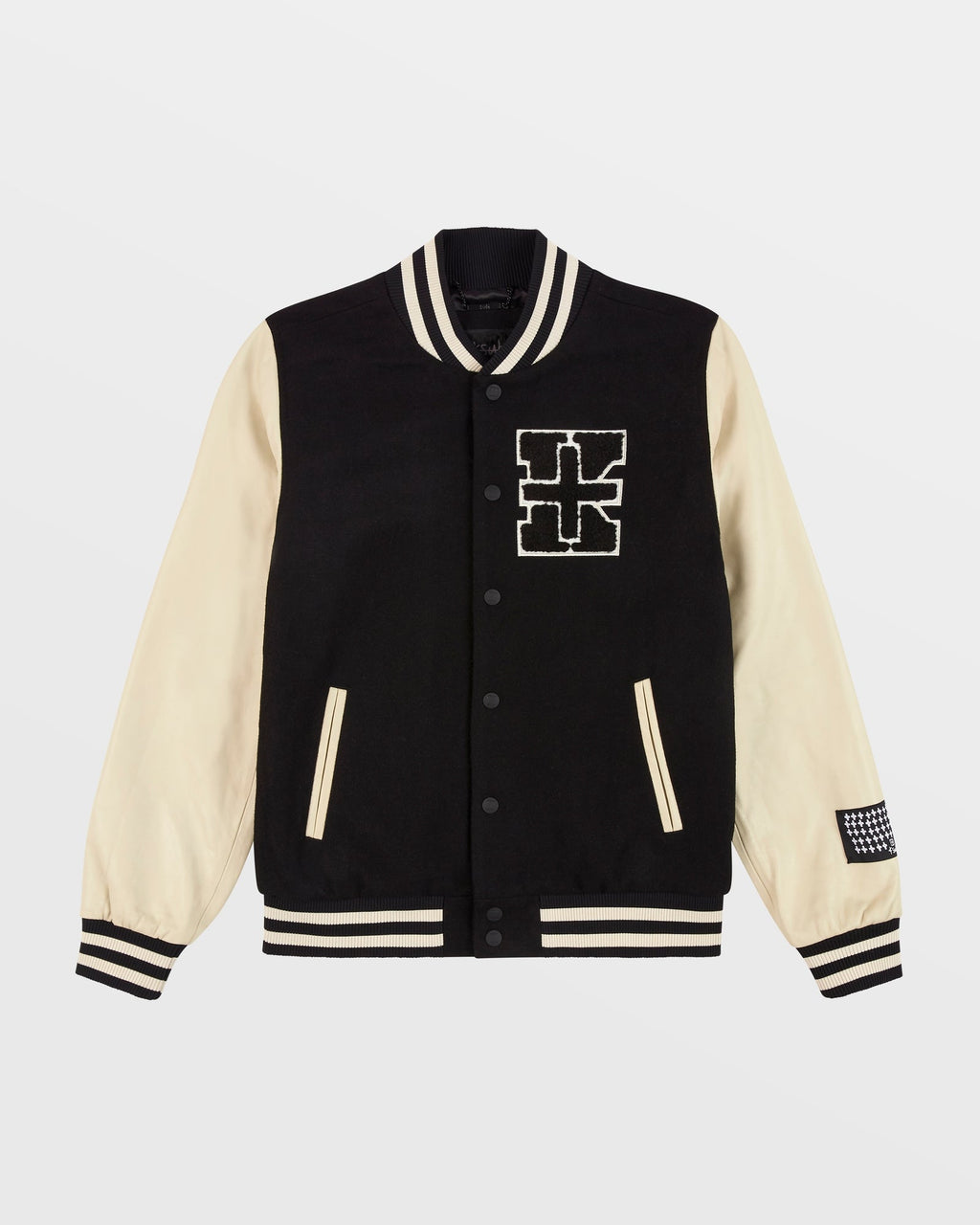 MENS KING PATCH LETTERMAN BLACK JACKETS
